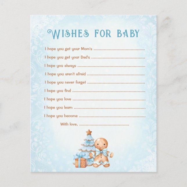 Wensen voor Baby Kaart Christmas Boy Baby shower (Voorkant)