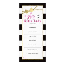 Wensen voor Baby Kaart, Little Lady Baby shower Reclamekaart