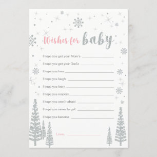 Wensen voor Baby Kaart, Meisje Baby shower Spel Kaart
