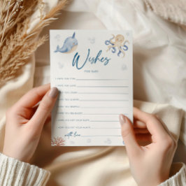 Wensen voor Baby Kaart, Ocean Baby shower Kaart