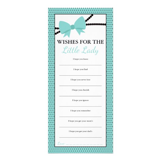 Wensen voor Baby Kaart, Wel Wensen, Kleine Dame Reclamekaart (Voorkant)