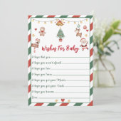 Wensen voor baby kerst baby shower kaart (Staand voorkant)