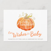 Wensen voor baby kleine pompoen baby shower advieskaart (Voorkant)