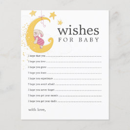 Wensen voor Baby Konijn Baby Shower Advieskaarten