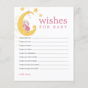 Wensen voor Baby Konijn Baby Shower Advieskaarten