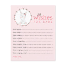 Wensen voor Baby Konijn Baby Shower Advieskaarten