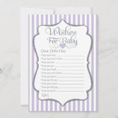Wensen voor baby lavendel lila baby shower spel kaart (Voorkant)
