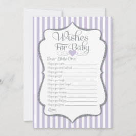 Wensen voor baby lavendel lila baby shower spel kaart