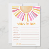 Wensen voor Baby Meisje Sunshine boho baby shower Kaart (Voorkant)
