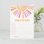 Wensen voor Baby Meisje Sunshine boho baby shower Kaart (Staand voorkant)