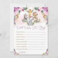 Wensen voor Baby Meisje Wild Safari Dieren Game Ka