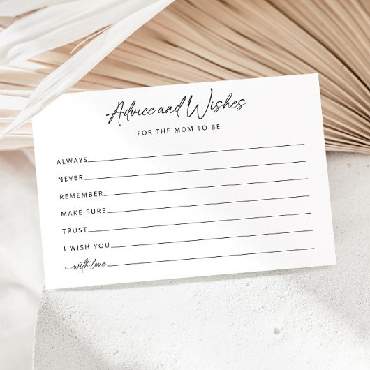 Wensen voor Baby minimalistisch Baby shower advies Informatiekaartje