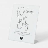 Wensen voor Baby Modern Script Baby shower Reclamebord Met Voetstuk (Voorkant)