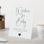 Wensen voor Baby Modern Script Baby shower Reclamebord Met Voetstuk (Insitu)