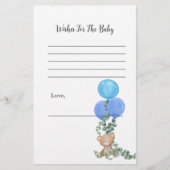 Wensen voor Baby Oh Boy Blue Balloon Eucalyptus (Voorkant)