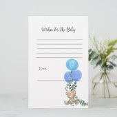 Wensen voor Baby Oh Boy Blue Balloon Eucalyptus (Staand voorkant)