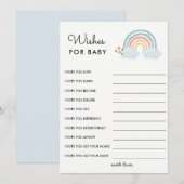 Wensen voor Baby Pastel Regenboog Baby Shower Kaart (Voorkant / Achterkant)
