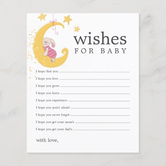 Wensen voor Baby Rabbit Baby Shower Advieskaarten (Voorkant)