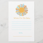 Wensen voor Baby Retro Boho Sun Baby shower Theme (Voorkant)