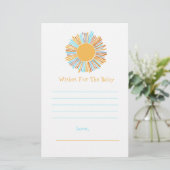 Wensen voor Baby Retro Boho Sun Baby shower Theme (Staand voorkant)