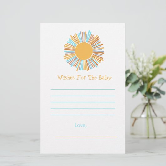 Wensen voor Baby Retro Boho Sun Baby shower Theme (Staand voorkant)