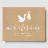 Wensen voor baby Rustooie Ooievaar Ster Baby Showe Gastenboek (Voorkant)