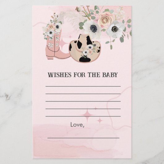 Wensen voor Baby Saddle Up Western Cowgirl thema (Voorkant)