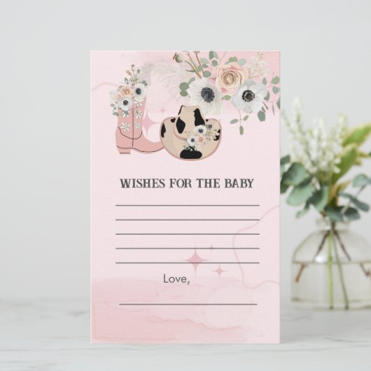 Wensen voor Baby Saddle Up Western Cowgirl thema (Staand voorkant)