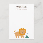 Wensen voor baby. Schattige leeuwendier safari adv Informatiekaartje (Voorkant)