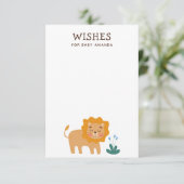 Wensen voor baby. Schattige leeuwendier safari adv Informatiekaartje (Staand voorkant)