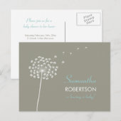 Wensen voor Baby shower briefkaart uitnodiging (Voorkant / Achterkant)