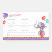 Wensen voor baby shower circus post it notes (Voorkant)