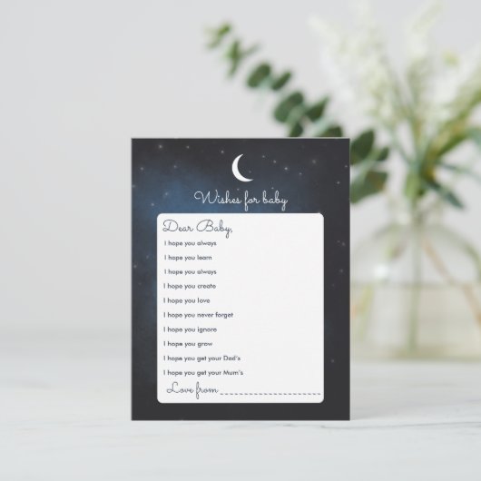 Wensen voor Baby shower Game Kaart (Staand voorkant)