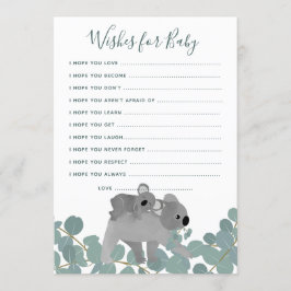 Wensen voor Baby shower Game Kaart