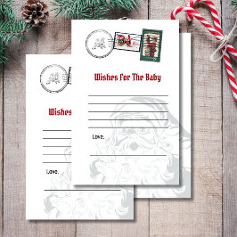Wensen voor baby shower santa's letter gestempeld