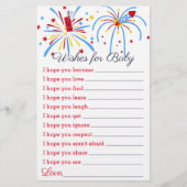 Wensen voor Baby Shower Spel Rood Wit en Komt (Voorkant)
