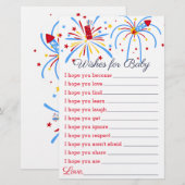 Wensen voor Baby Shower Spel Rood Wit en Komt (Voorkant / Achterkant)