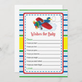 Wensen voor baby shower spelkaart in vliegtuigthem (Voorkant / Achterkant)