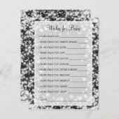 Wensen voor Baby shower Winter Sparkle Black Uitnodiging Briefkaart (Voorkant / Achterkant)