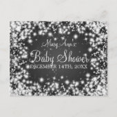 Wensen voor Baby shower Winter Sparkle Black Uitnodiging Briefkaart (Achterkant)