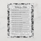 Wensen voor Baby shower Winter Sparkle Black Uitnodiging Briefkaart (Voorkant)