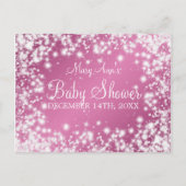 Wensen voor Baby shower Winter Sparkle Pink Uitnodiging Briefkaart (Achterkant)