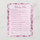 Wensen voor Baby shower Winter Sparkle Pink Uitnodiging Briefkaart (Voorkant)