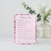 Wensen voor Baby shower Winter Sparkle Pink Uitnodiging Briefkaart (Staand voorkant)