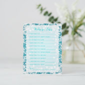 Wensen voor Baby shower Winter Sparkle Turquoise Uitnodiging Briefkaart (Staand voorkant)