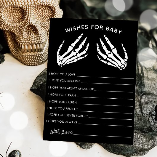 Wensen voor Baby Skeleton Baby shower Halloween Kaart