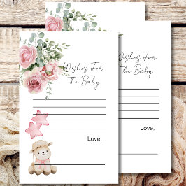 Wensen voor baby spel lief klein lam roze bloem