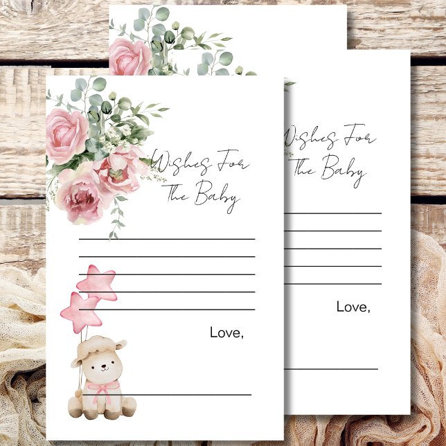 Wensen voor baby spel lief klein lam roze bloem (Creator heeft geüpload)