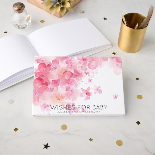 Wensen voor Baby | Spring Blooms Baby shower Gastenboek (Voorkant open)