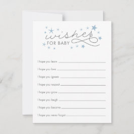 Wensen voor Baby Star Baby Shower Spelkaart Blauw